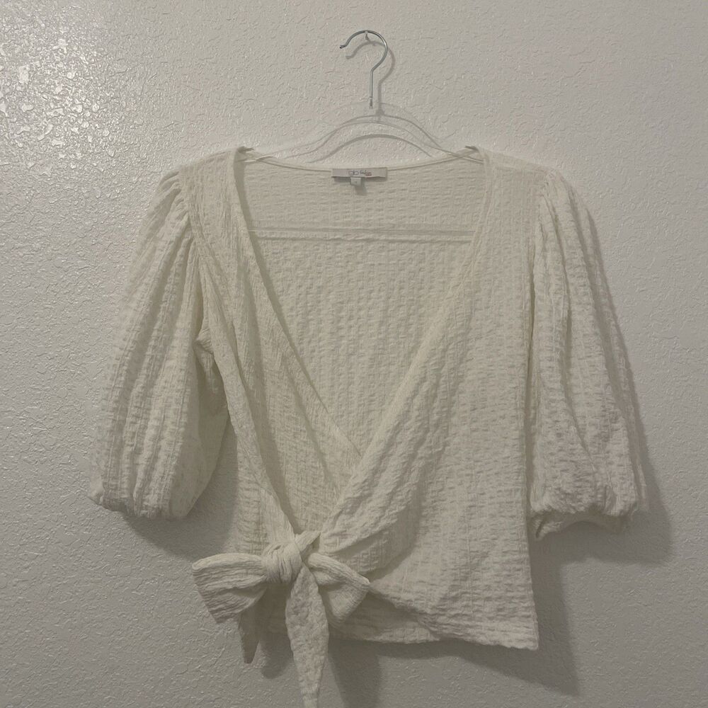 Glo Fashion London Small White Wrap Blouse Easter Top Cottagecore Boho